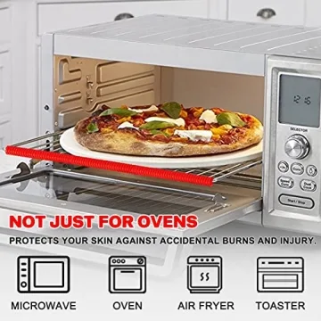 Oven Rack Shields - 4 Pack Heat Resistant Silicone Oven Rack Cover 14 inches Long Oven Rack Edge Protector, Protect Against Burns and Scars (Red)