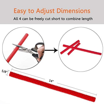 Oven Rack Shields - 4 Pack Heat Resistant Silicone Oven Rack Cover 14 inches Long Oven Rack Edge Protector, Protect Against Burns and Scars (Red)