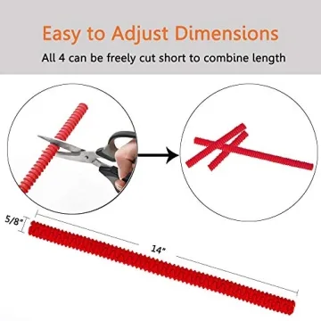 Oven Rack Shields - 4 Pack Heat Resistant Silicone Oven Rack Cover 14 inches Long Oven Rack Edge Protector, Protect Against Burns and Scars (Red)