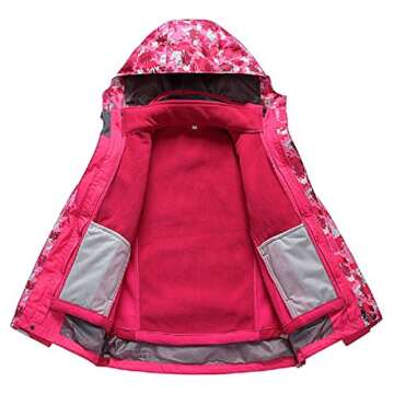 ValentinA Boys Girls Outdoor Winter Two-piece Coat 3-1 Children Thicken Velvet Detachable Warm Quilted Jacket