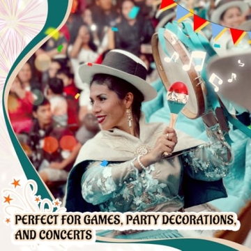 Colorful 9.6-Inch Wooden Maracas for All Ages