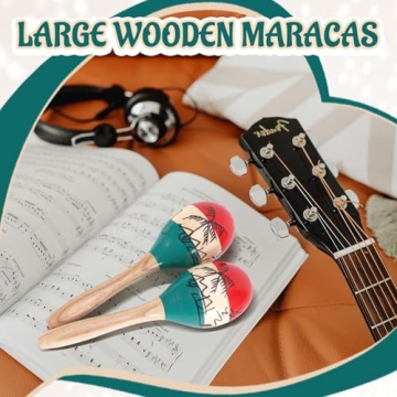 Colorful 9.6-Inch Wooden Maracas for All Ages
