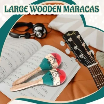 Colorful 9.6-Inch Wooden Maracas for All Ages