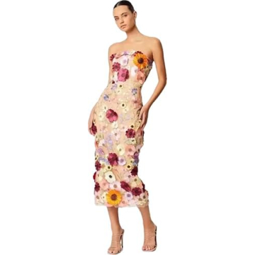 RanRui Sexy Sleeveless 3D Floral Dress - Embroidered Floral Fearless Dress for Women - Perfect Sprin...