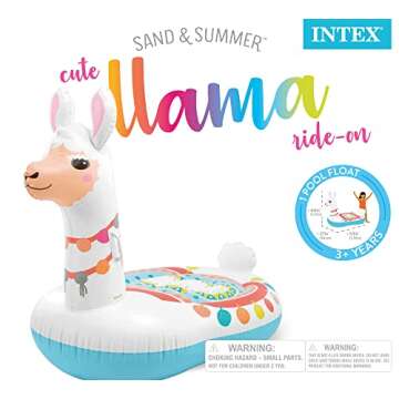 INTEX Cute Llama Inflatable Pool Float: Animal Pool Toy for Kids – 2 Heavy-Duty Handles – 88lb Weight Capacity – 44" x 37" x 53" – for Ages 3+