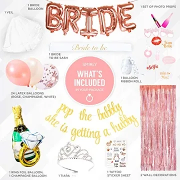 SMIRLY Bachelorette Party Decorations Kit - Elegant Essentials