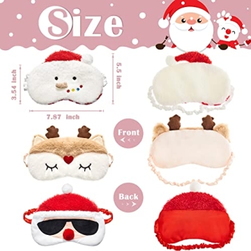 3 Christmas Plush Eye Masks for Kids and Adults
