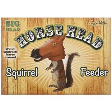 Accoutrements Horse Head Squirrel Feeder - Hilarious Hanging Squirrel Feeder for Outdoor Fun