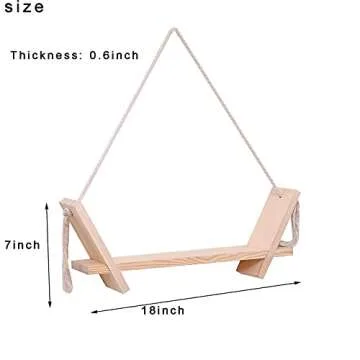 Chic Boho Swing Rope Floating Shelves – Set of 2 for Home Decor