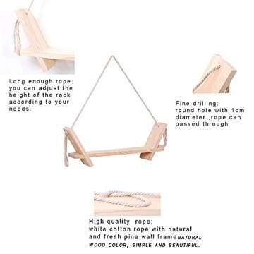 Chic Boho Swing Rope Floating Shelves – Set of 2 for Home Decor