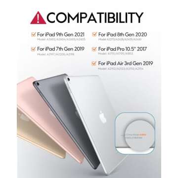 CHESONA for iPad 9th Generation Case with Keyboard, 7 Color Backlit, Multi-Touch Trackpad, Built-in ...