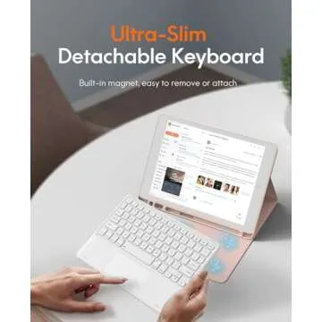 CHESONA iPad 9th Generation Case with Keyboard - Pink