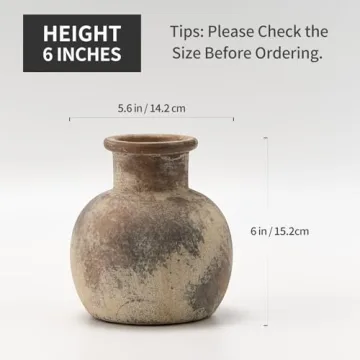 SIDUCAL Rustic Ceramic Flower Vase for Home Decor