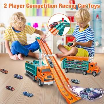 BainGesk Truck Toys - 2.8 Ft Race Track for Boys