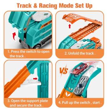 BainGesk Truck Toys - 2.8 Ft Race Track for Boys