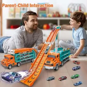 BainGesk Truck Toys - 2.8 Ft Race Track for Boys