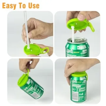 BPA-Free Soda Can Covers with Straws - 4 Pack