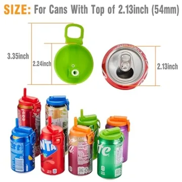 BPA-Free Soda Can Covers with Straws - 4 Pack