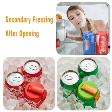 BPA-Free Soda Can Covers with Straws - 4 Pack