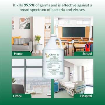 Citrus II Hospital Germicidal Deodorizing Cleaner - Fresh Citrus Scent - 1 Gallon - Refill - Disinfecting Cleaner for Home, Hospital and Office Areas