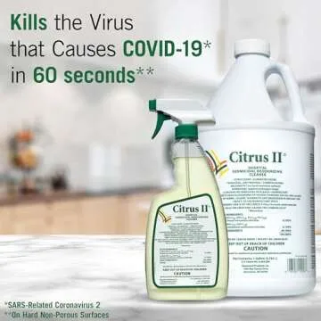 Citrus II Hospital Germicidal Deodorizing Cleaner - Fresh Citrus Scent - 1 Gallon - Refill - Disinfecting Cleaner for Home, Hospital and Office Areas