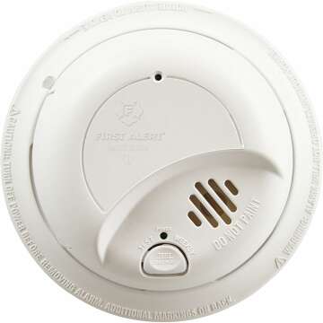 First Alert 9120BFF/ SMI100-AC Smoke Detector, Hardwired Alarm with Battery Backup, White, 1-Pack