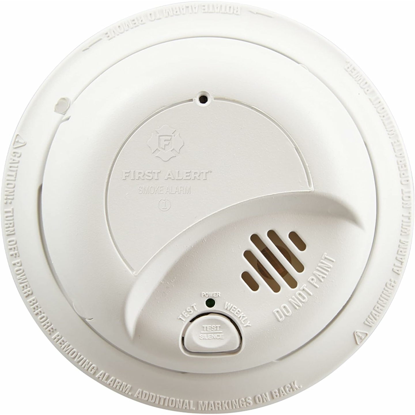 First Alert 9120BFF/ SMI100-AC Smoke Detector, Hardwired Alarm with Battery Backup, White, 1-Pack