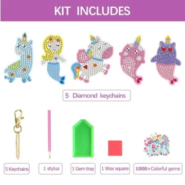 Creative Diamond Art Keychain Kit for Kids Ages 3-12