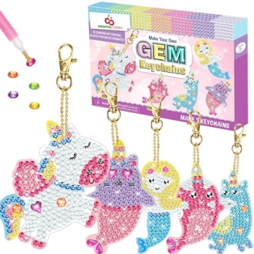 Creative Diamond Art Keychain Kit for Kids Ages 3-12