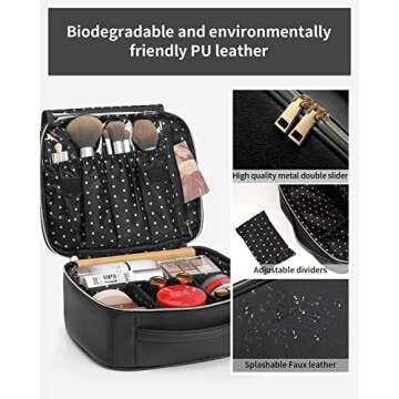 Vlando Valentines Day Gifts,Travel Makeup Bag Makeup Organizer Bag Travel Train Case Portable Cosmet...