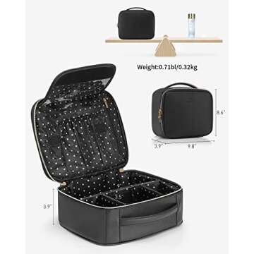 Vlando Travel Makeup Bag - Elegant Organizer for Cosmetics