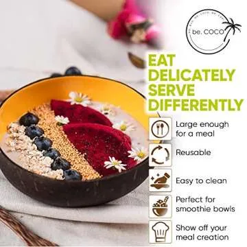 Coconut Bowls Eco-Friendly Handmade Artisan Craft [set of 4 coco Bowls, Spoons, Forks] Organic Smoothie Bowls Ideal Gift for Vegans - Natural Coconut Shell Durable for Serving, Decoration, Party