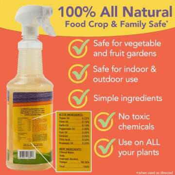 Trifecta Crop Control Ready to Use Maximum Strength Natural Pesticide, Fungicide, Miticide, Insecticide, Help Defeat Spider Mites, Powdery Mildew, Botrytis and Mold on Plants 32 OZ Size