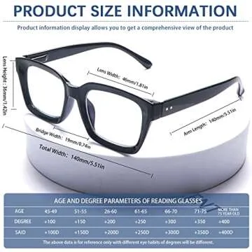 CLASAGA Progressive Multifocus Reading Glasses Retro Oversized Square Computer Readers for Women Men (3 mix color, 2.25, multiplier_x)