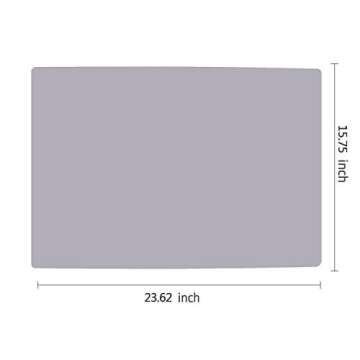 KimTin 23.62" by 15.75" Extra Large Mulitpurpose Silicone Placemat,Countertop Protector, Kitchen Counter Mat, Table Mat, Heat Resistant, Washable, Non Slip (Gray)…