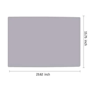 KimTin 23.62" by 15.75" Extra Large Mulitpurpose Silicone Placemat,Countertop Protector, Kitchen Counter Mat, Table Mat, Heat Resistant, Washable, Non Slip (Gray)…