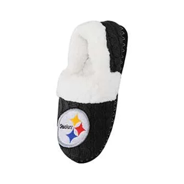 FOCO Pittsburgh Steelers NFL NFL Womens Team Color Moccasin Slipper - L