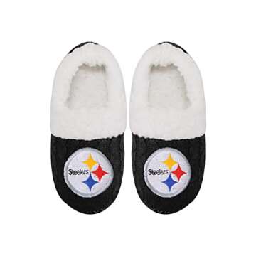 FOCO Pittsburgh Steelers NFL NFL Womens Team Color Moccasin Slipper - L