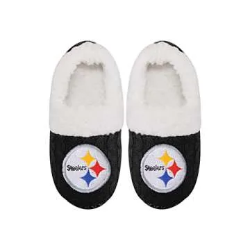 FOCO Pittsburgh Steelers NFL NFL Womens Team Color Moccasin Slipper - L