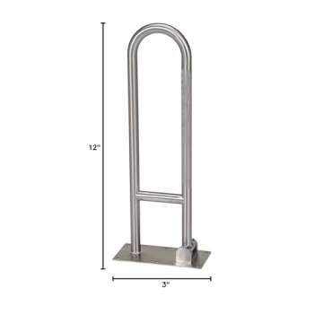 Moen Stainless Steel Bathroom Safety 30-Inch Flip-Up Screw-In Bathroom Grab Bar with Textured Grip for Handicapped or Seniors, R8960FD