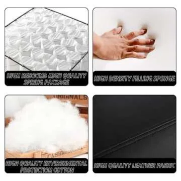 FDW Recliner Chair for Living Room Home Theater Seating Single Reclining Sofa Lounge with Padded Seat Backrest (Black)