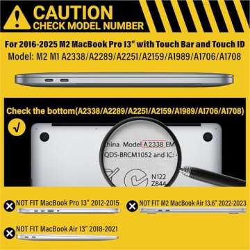IBENZER Compatible with 2025 2024 M2 MacBook Pro 13 Inch Case 2025-2016 M1 A2338 A2289 A2251 A2159 A...