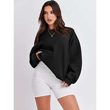 ANRABESS Women Oversized Sweatshirts Hoodies Fleece Crewneck Pullover Top Casual Fall Outfits Preppy Clothes Teen Girls 2024 A1019 black Medium