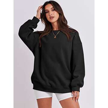 ANRABESS Women Oversized Sweatshirts Hoodies Fleece Crewneck Pullover Top Casual Fall Outfits Preppy Clothes Teen Girls 2024 A1019 black Medium