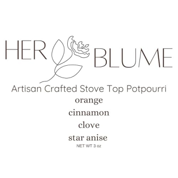 HerBlume 3oz Stovetop Potpourri, Simmer Pot Kit, Non Toxic Aroma, Office Gift, Natural Ingredients, Gift Basket, Christmas Gift, Orange, Cinnamon, Clove, Star Anise, Secret Santa, Glass Stovetop Pot