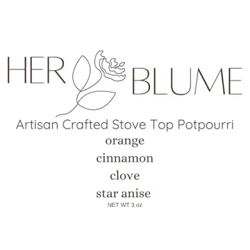 HerBlume 3oz Stovetop Potpourri, Simmer Pot Kit, Non Toxic Aroma, Office Gift, Natural Ingredients, Gift Basket, Christmas Gift, Orange, Cinnamon, Clove, Star Anise, Secret Santa, Glass Stovetop Pot
