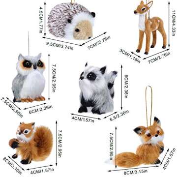 WILLBOND 6 Woodland Animal Christmas Ornaments for Celebrations