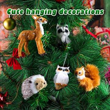 WILLBOND 6 Woodland Animal Christmas Ornaments for Celebrations