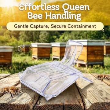 Flexzion Bee Clip for Queen (5-Pack) - Transparent Queen Catcher for Bees, Honeybee Queen Clips for ...