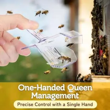 Flexzion Bee Clip for Queen (5-Pack) - Transparent Queen Catcher for Bees, Honeybee Queen Clips for Easy One-Handed Queen Bee Marking & Handling